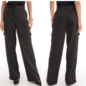 NOLI BLACK MILAN SATIN CARGO PANTS SIZE 10